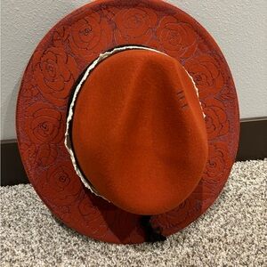 Hand Crafted classic rose tattoo Panama hat